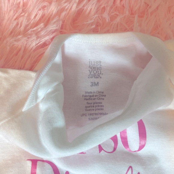Personalized “I’m So Diorable” onesie! Size: 3 month. Color: Whi/Pink - Picture 3 of 3
